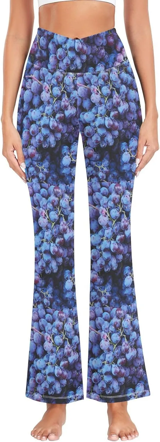 ALAZA Women's Steampunk Clock Flare Yoga Pants