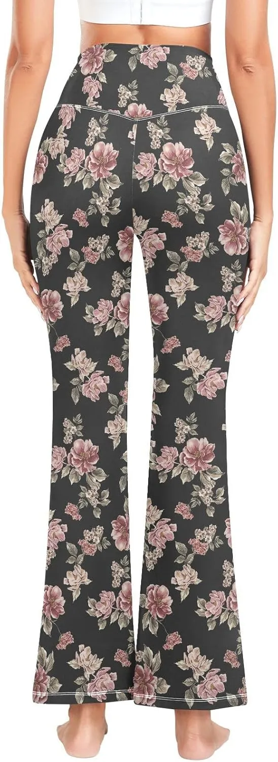ALAZA Women's Stylized Fresh Cherries Flare Yoga Pants