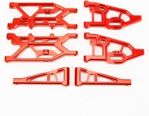 Alloy Front and Rear Suspension Arm Set for Arrma 1/7 Mojave Mojave EXB SC Upgrade Parts (Red)