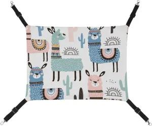 Alpaca with Llama Cactus Cat Hanging Hammock Soft Breathable Pet Cage Dog Hammock with Adjustable Straps and Metal Hooks, style, 202403255