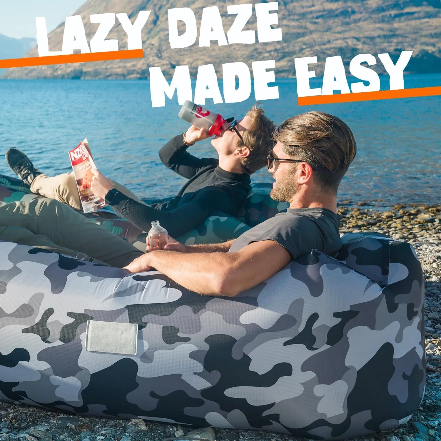 AlphaBeing Inflatable Lounger Beach Chair Accessories, Air Sofa Hammock Inflatable Couch for Camping Backyard Lakeside with Compression Sacks, Ideal Outdoor Gifts for Adults