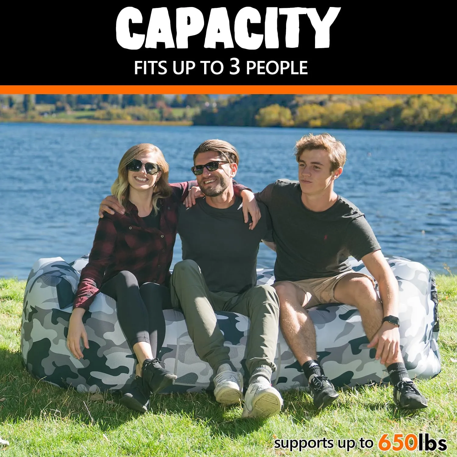 AlphaBeing Inflatable Lounger Beach Chair Accessories, Air Sofa Hammock Inflatable Couch for Camping Backyard Lakeside with Compression Sacks, Ideal Outdoor Gifts for Adults