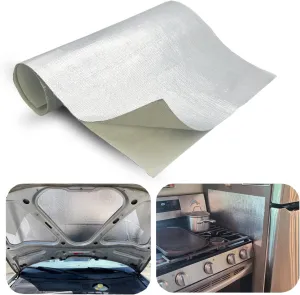 Aluminized Adhesive Backed heat shield tape 12'' X 47'' Thermal Barrier Blanket Mat 2000 Degrees High Temp Protection Material exhaust wrap
