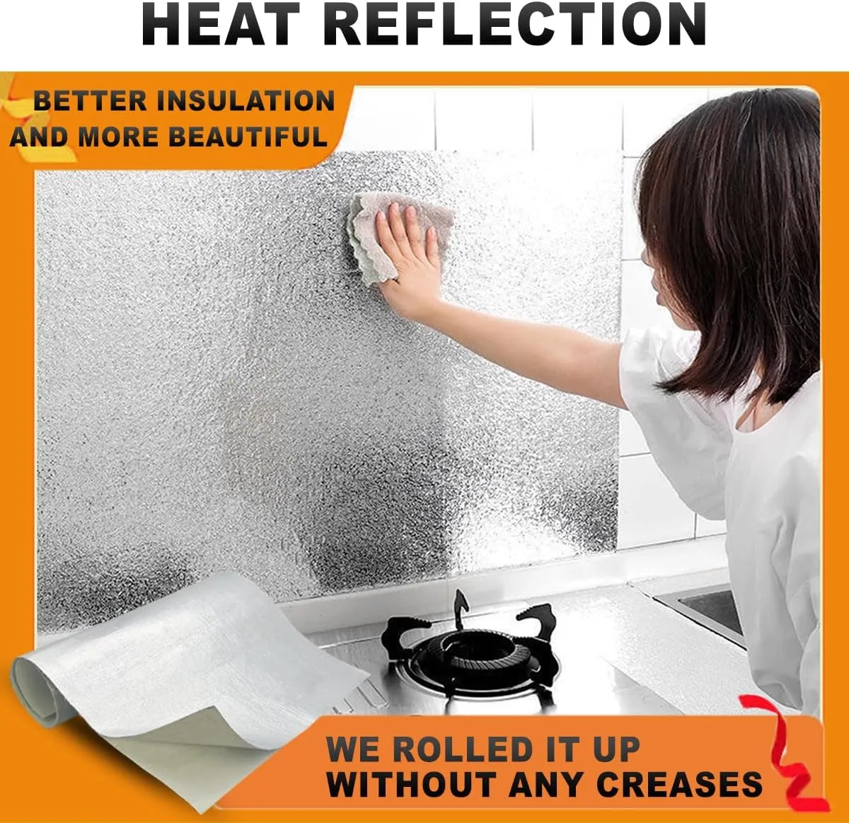 Aluminized Adhesive Backed heat shield tape 12'' X 47'' Thermal Barrier Blanket Mat 2000 Degrees High Temp Protection Material exhaust wrap