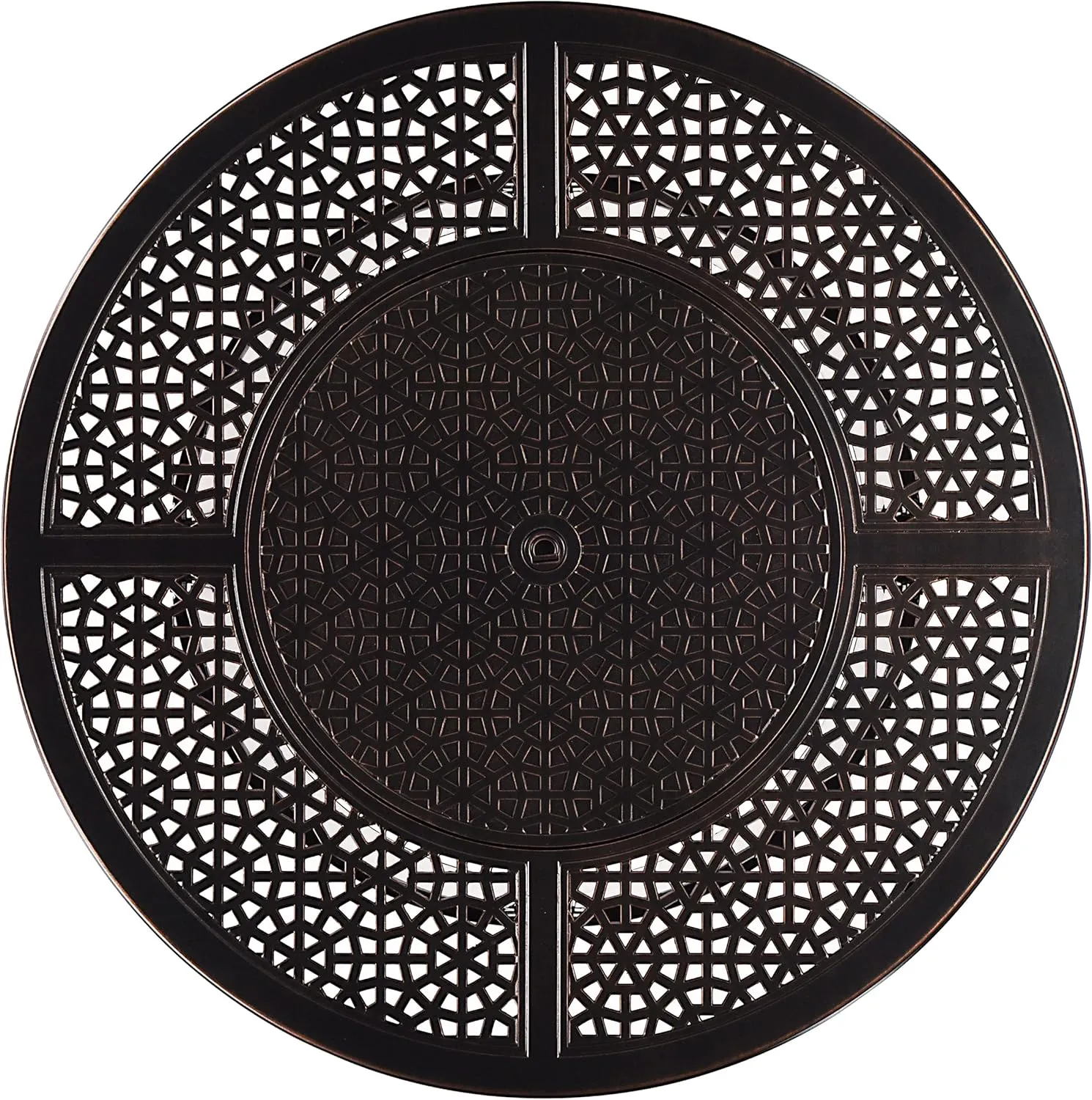 Aluminum 57,0000 BTU 44 in. Round Propane Black Fire Pit Table with Fire Beads, Lid, Propane Tank Cover and Table Fabric Covers in Copper Finish