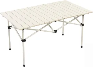 Aluminum Folding Camping Table,Portable Ultralight Outdoor Picnic Camping Table Compact Roll-up Table with Carry Bag for Camping Picnic Beach,B,95x55x50cm