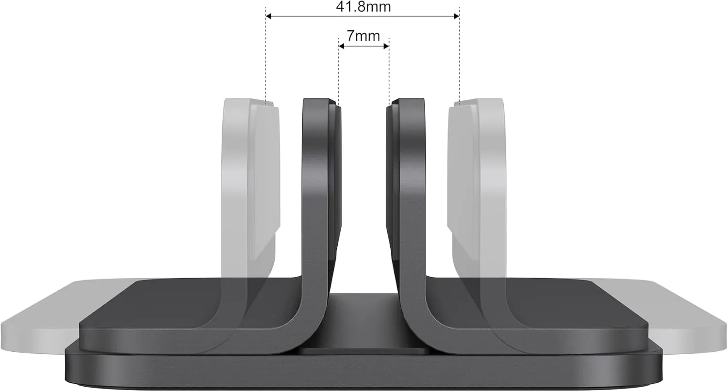 Aluminum Laptop Vertical Stand Organizer, Sturdy Laptop Computer Holder Desktop Stand Compatible with New Retina Apple MacBook Pro/Air, Mac mini and iPad Pro - Black
