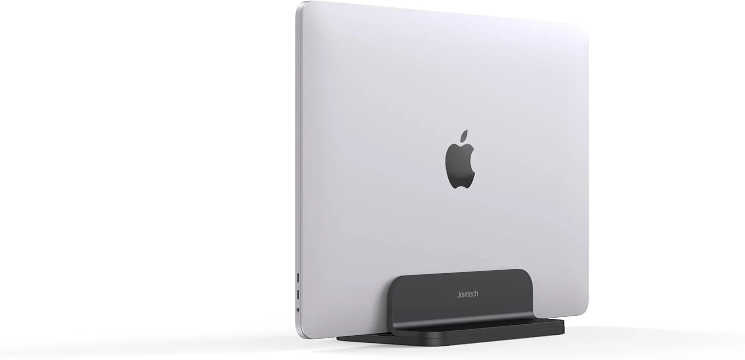 Aluminum Laptop Vertical Stand Organizer, Sturdy Laptop Computer Holder Desktop Stand Compatible with New Retina Apple MacBook Pro/Air, Mac mini and iPad Pro - Black