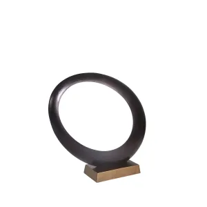 ALUMINUM OVOID SCULPTURE, BRONZE/BRASS ANTIQUE