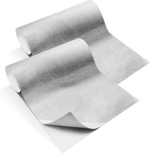 Amylove 1 Pcs 24'' x 48'' Aluminized Heat Shield Thermal Barrier Adhesive Backed Heat Blanket Wrap Fiberglass Insulation Reflective Material High Temp Protection for Exhaust Wood Fireplace Stove