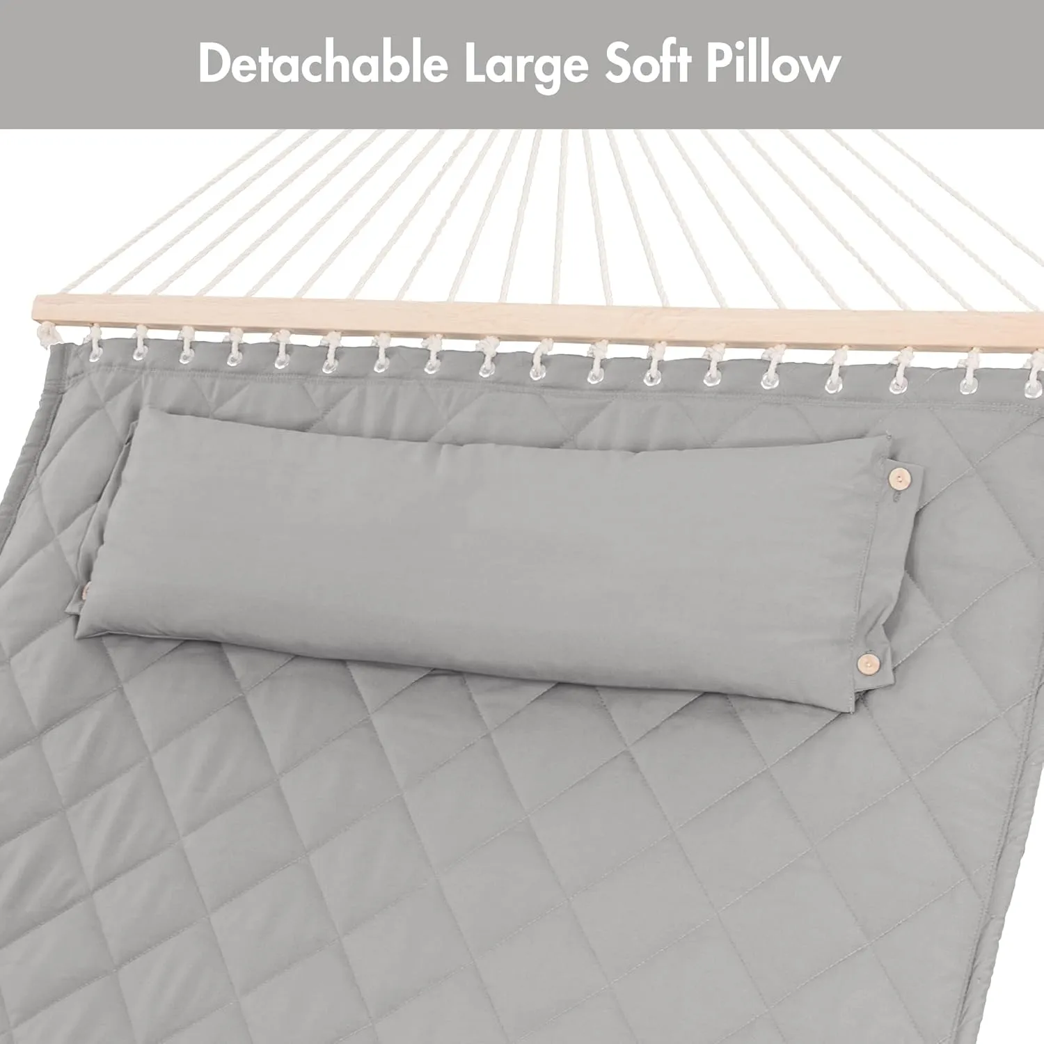 ANOW Double Hammock with Stand 12FT, Heavy Duty Hammocks with Stand for Outdoors, 450 LBS Weight Capacity, Light Gray
