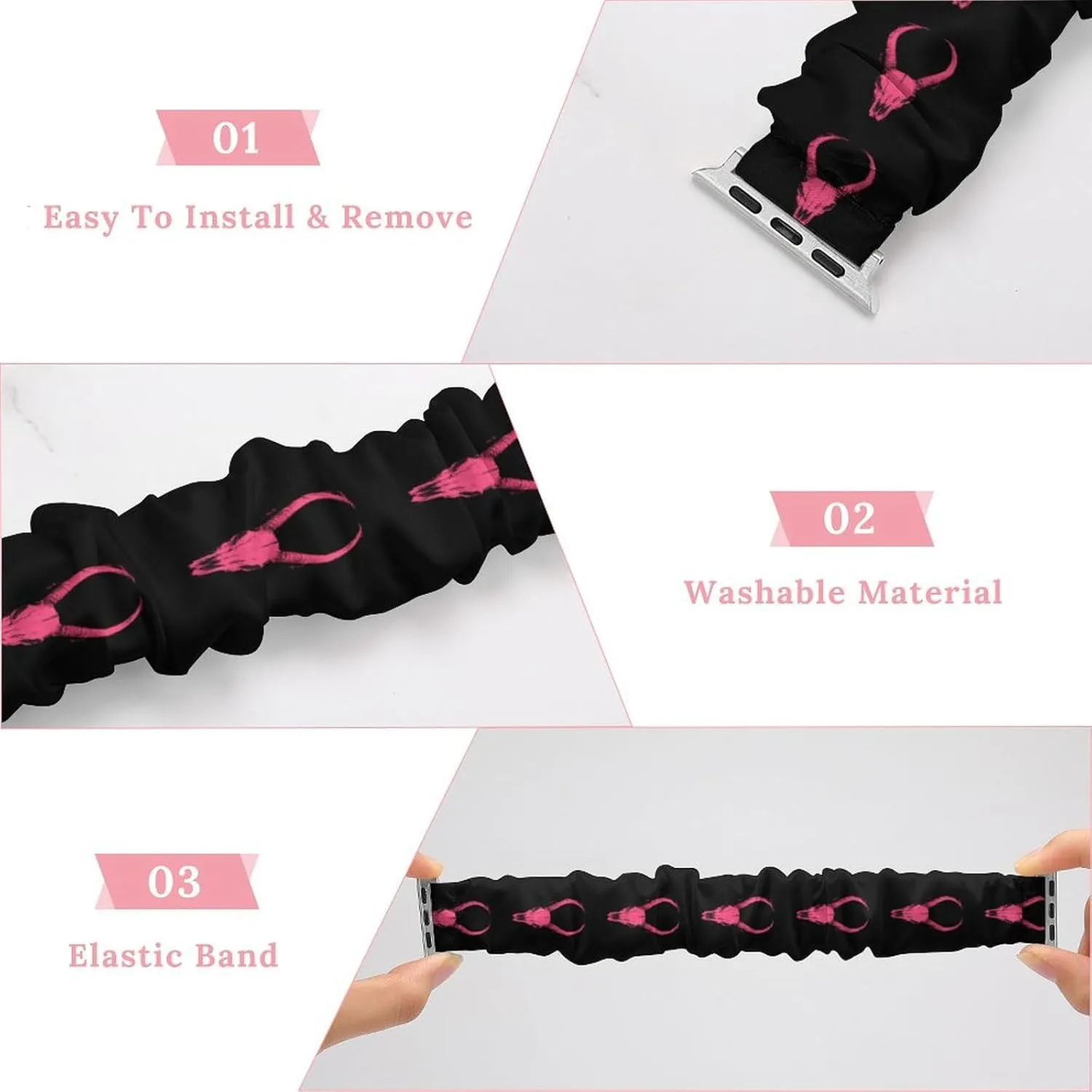 Antelope Skull Fashion Watch Strap Scrunchies Wristbands Compatible With IWatch Series