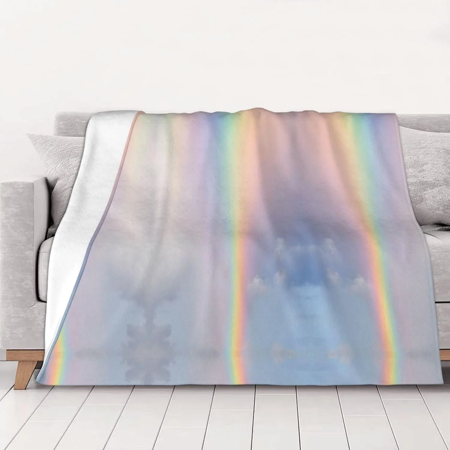 Anti-Pill Flannel Blanket 60x50 Inch, Reflective Square Print Blankets, Lightweight Luxury Throw Blanket for Bed, Sofa, Camping, Ultra-Soft Compact Travel Blanket Gift Set