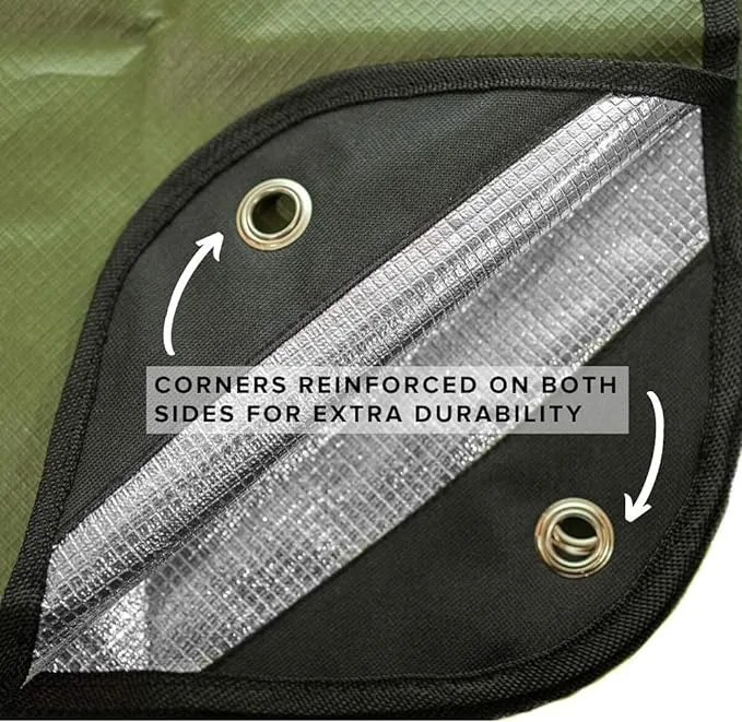 Arcturus Heavy Duty Survival Blanket – Insulated Thermal Reflective Tarp - 60" x 82". All-Weather, Reusable Emergency Blanket for Car or Camping (Olive Green)