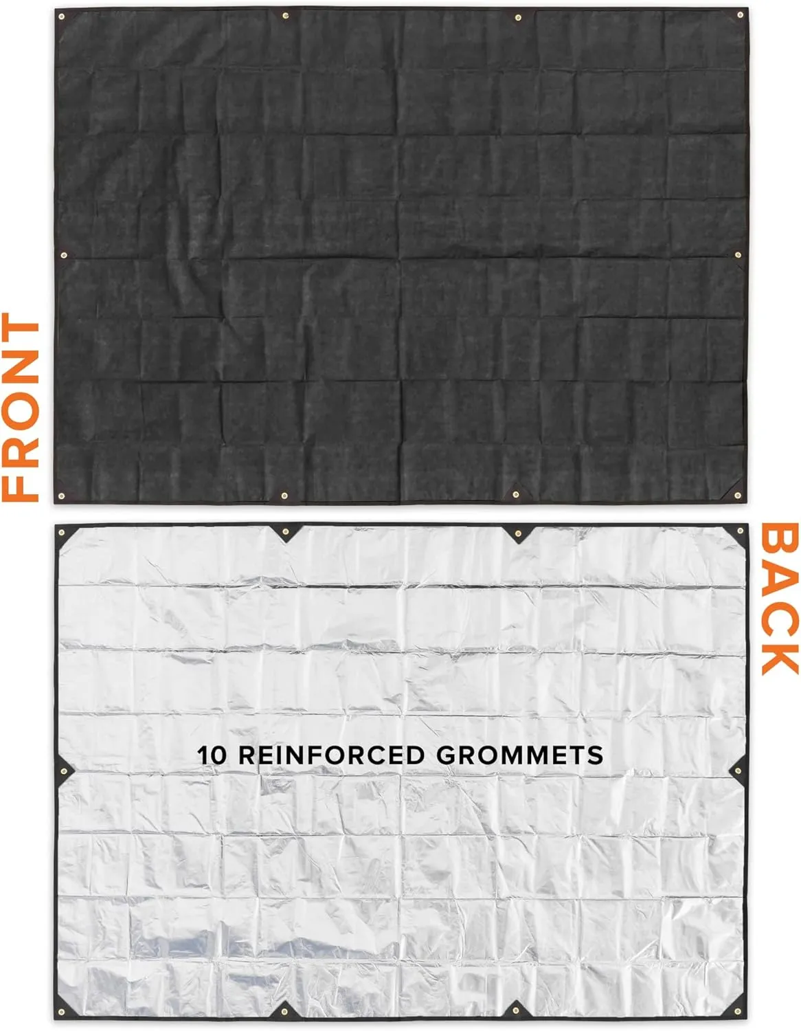 Arcturus XL Survival Tarp - Insulated Reflective Thermal Camping Tarp - 8.5' x 12' (Black)