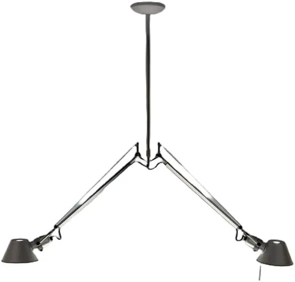 Artemide 0630018A TOLOMEO SUSP DBL Shade Body INC 2X100W E26 Aluminum, Aluminum Finish