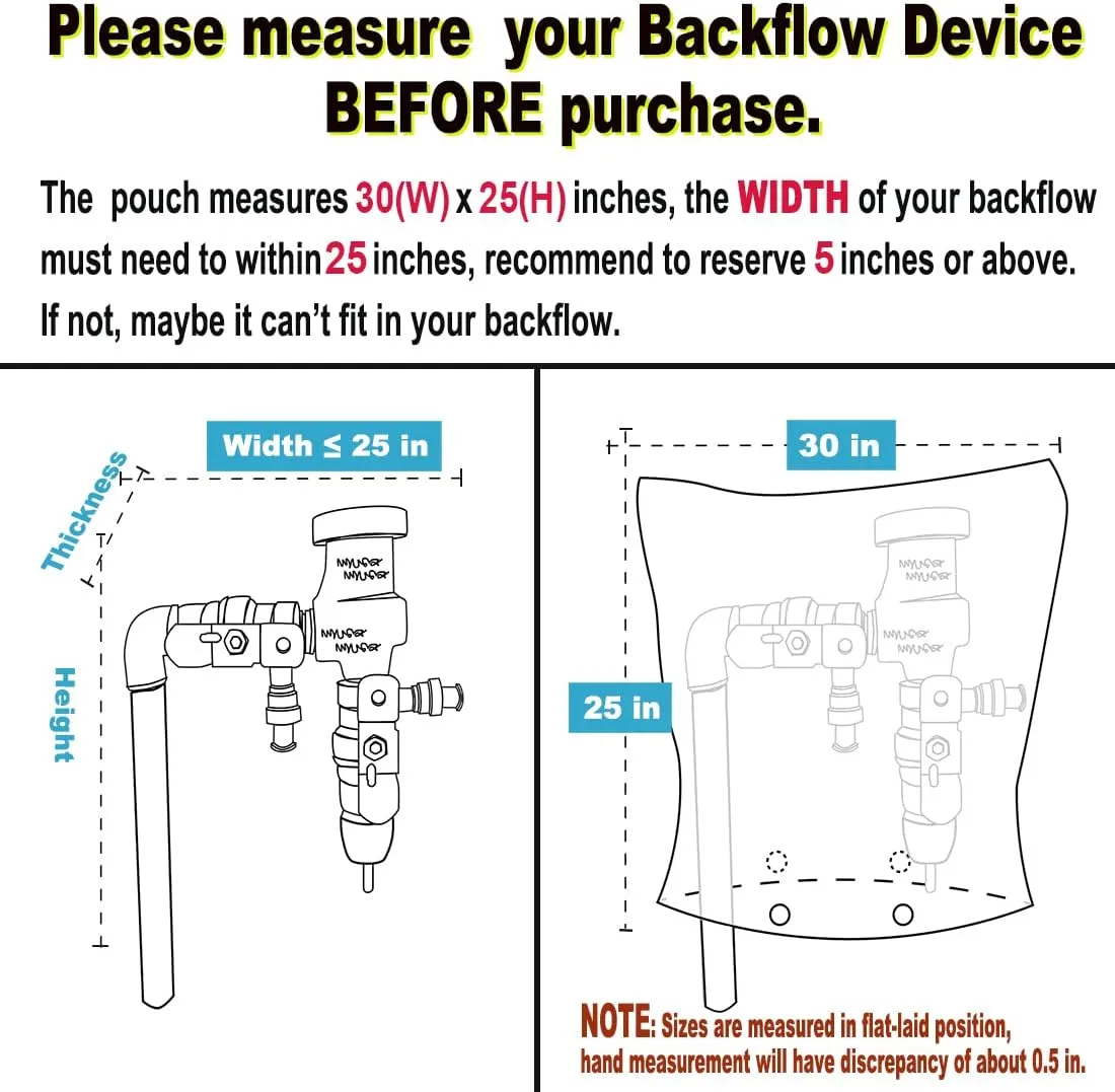 ArtiGifts Insulated Pouch - Backflow Insulation Cover for Winter Freeze Protection, Pale Khaki, 30’’W x 25’’H - Measure Before Purchase