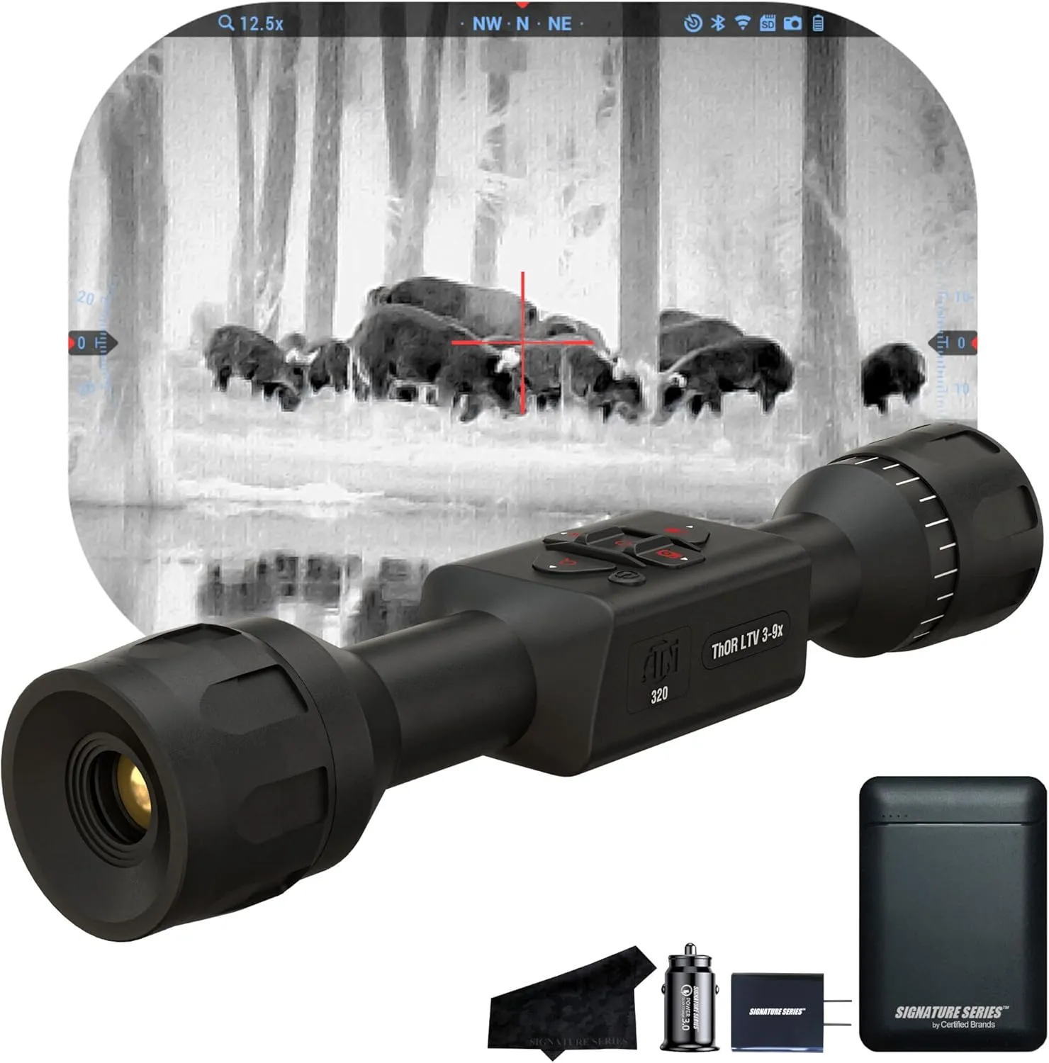 ATN Thor LTV 320 Smart HD Thermal Scope with 320x240, 12 Micron Sensor | Magnification, Video Recording, One Shot Zero | Exclusive Signature Series Kit