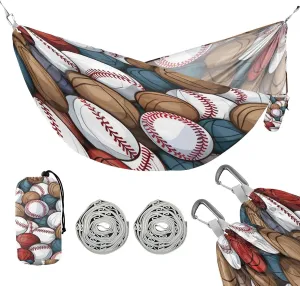 ATTX Baseball Balls Pattern Camping Hammock - Lightweight & Portable Hammocks, Heavy Duty 330lbs Capacity for Indoor, Hiking, Backpacking, Travel, Backyard, Beach#328