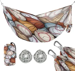 ATTX Baseball Balls Pattern Camping Hammock - Lightweight & Portable Hammocks, Heavy Duty 330lbs Capacity for Indoor, Hiking, Backpacking, Travel, Backyard, Beach#331