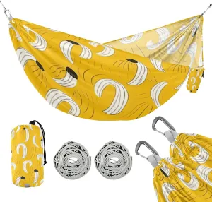 ATTX Yellow Bananas Camping Hammock - Lightweight & Portable Hammocks, Heavy Duty 330lbs Capacity for Indoor, Hiking, Backpacking, Travel, Backyard, Beach#393