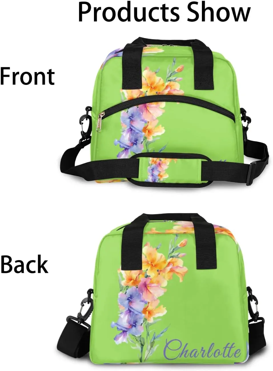 August Custom Lunch Bag with Name Personalized Insulated Lunch Box with Adjustable Shoulder Strap Customized Reusable Adult Cooler Lunch Tote Bag for Men Women Work Office Picnic