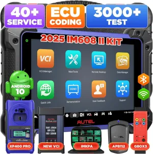 Autel MaxiIM IM608 Pro 2 2025, IM608 PRO II Scanner W/ XP400 PRO IMKPA GBOX3 APB112 ($1316 Bundle), 40  Services 3000  Tests, ECU Coding as Elite II pro Up of IM608 PRO IM508S PRO, OS10.0 CANFD DoIP