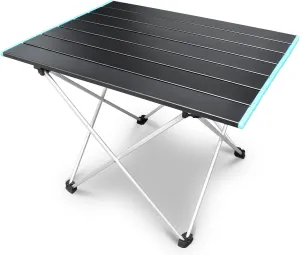 AUXTINGS Portable Camping Table,Folding Side Table Aluminum Top for Outdoor Cooking,Hiking,Travel,Picnic,Surface 22x16 inch