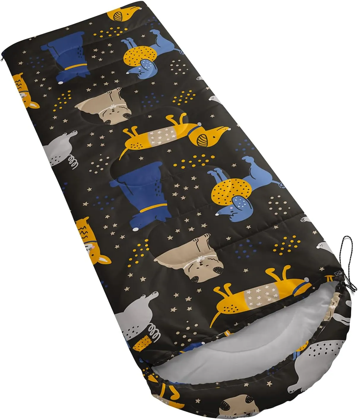Axolotl Cartoon Fox Sleeping Bag,3 Season Warm and Cool Weather Kawaii Fox Flowers Sleeping Bags for Kids Boys Teens,Waterproof Lightweight Sleeping Bags for Traveling,Outdoors Camping Equipment,Red