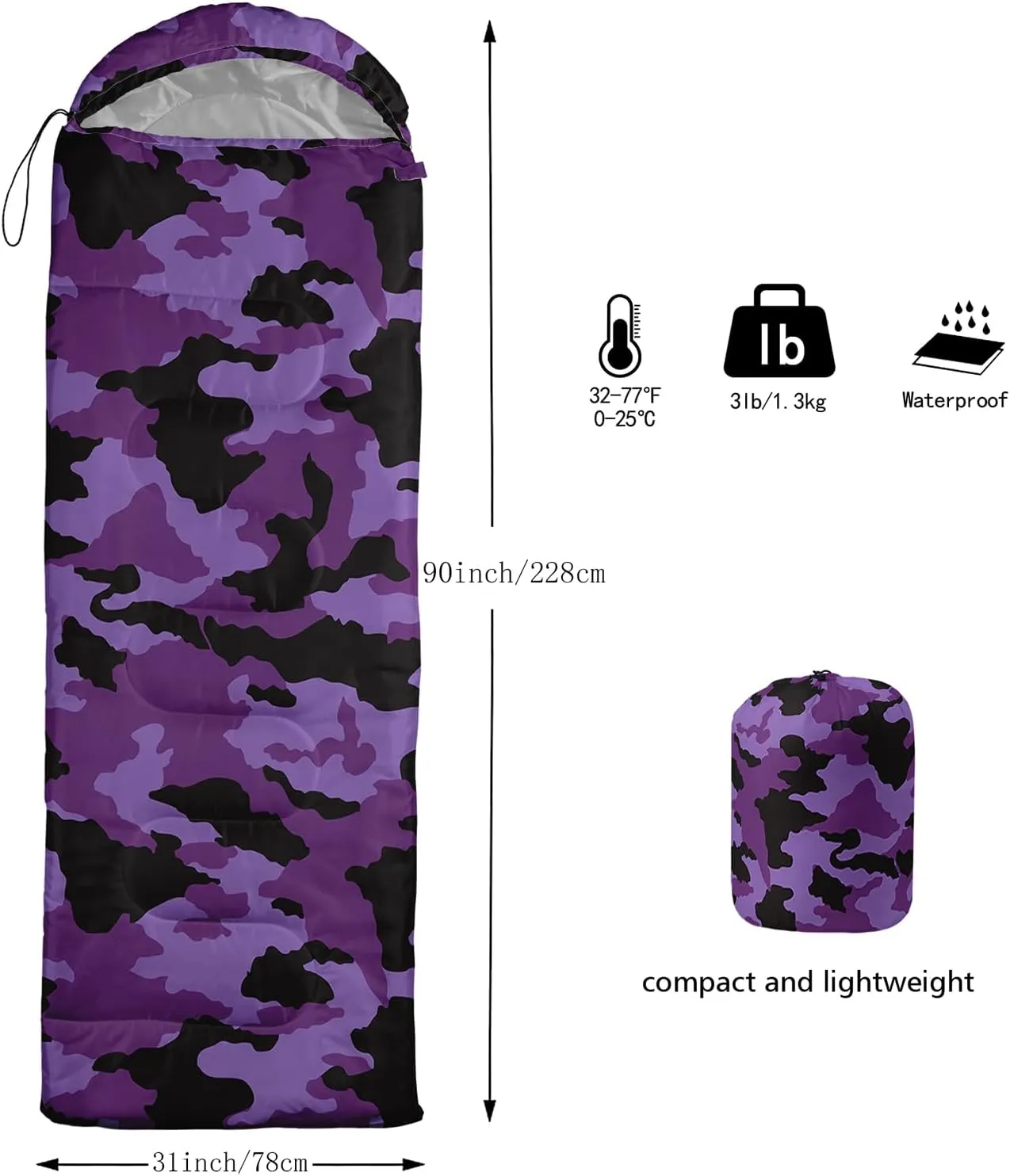 Axolotl Dinosaur Camping Sleeping Bag for Kids,3 Season Warm & Cool Spring Summer Fall Weather Waterproof Colorful Dino Camping Sack for Boys Girls Portable Lightweight,Travelling Adventure Hiking