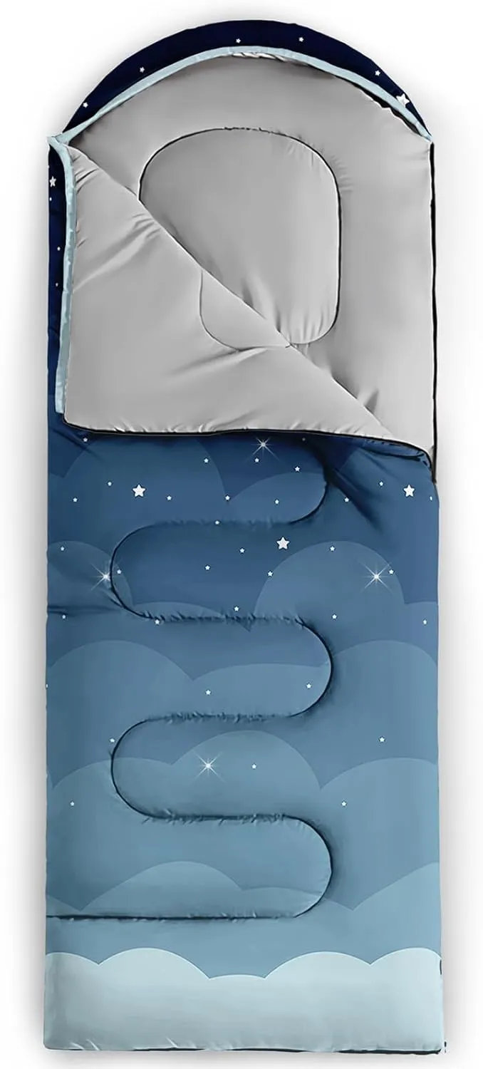 Axolotl Moon and Stars Sleeping Bag for Adults,Black White Waterproof Lightweight Camping Bag,3 Season Warm and Cool Weather Backpacking Bag for Women Men,Traveling and Outdoors Camping Gear Equipment