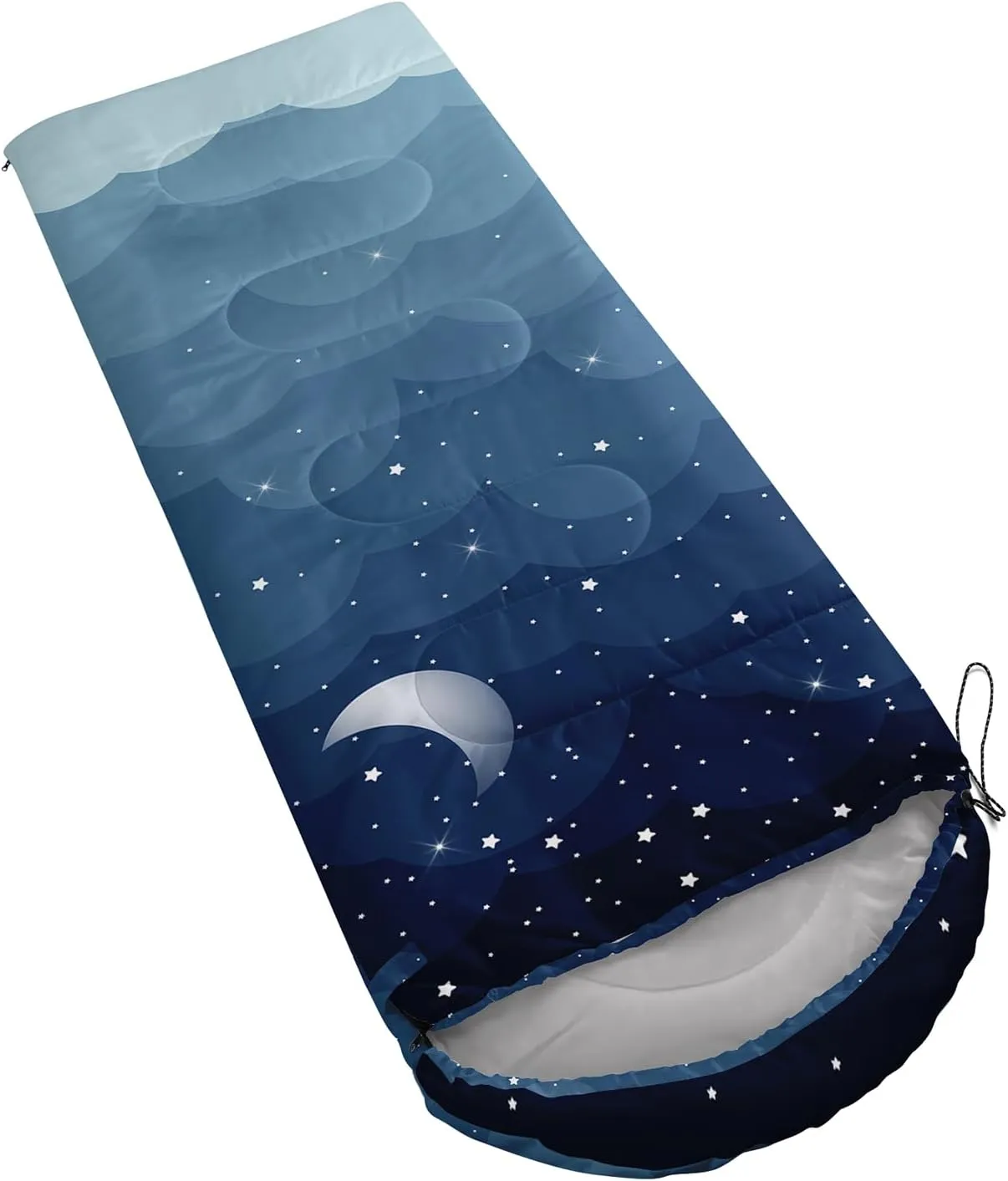 Axolotl Moon and Stars Sleeping Bag for Adults,Black White Waterproof Lightweight Camping Bag,3 Season Warm and Cool Weather Backpacking Bag for Women Men,Traveling and Outdoors Camping Gear Equipment