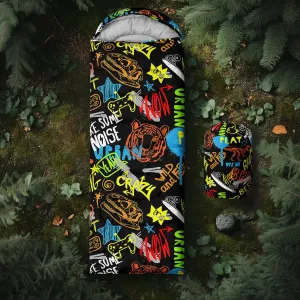 Axolotl Penguin Sleeping Bag for Kids,Kawaii Animals Camping Bag with Compression Sack for Women Men Waterproof Portable and Lightweight for 3 Season Traveling Outdoors Hiking Camping Gear Equipment