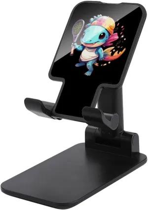 Axolotl Tennis Player Foldable Cell Phone Stand for Desktop Portable Adjustable Table Phone Holder Travel Accessories