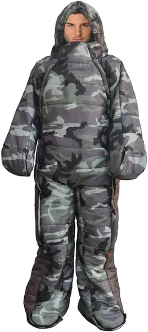 B XL Human Shaped Full Body Sleeping Wear - Wearable Sleeping Bag for Travel, Outdoor Hiking - Zipper Design, Ideal for Adults on The Go