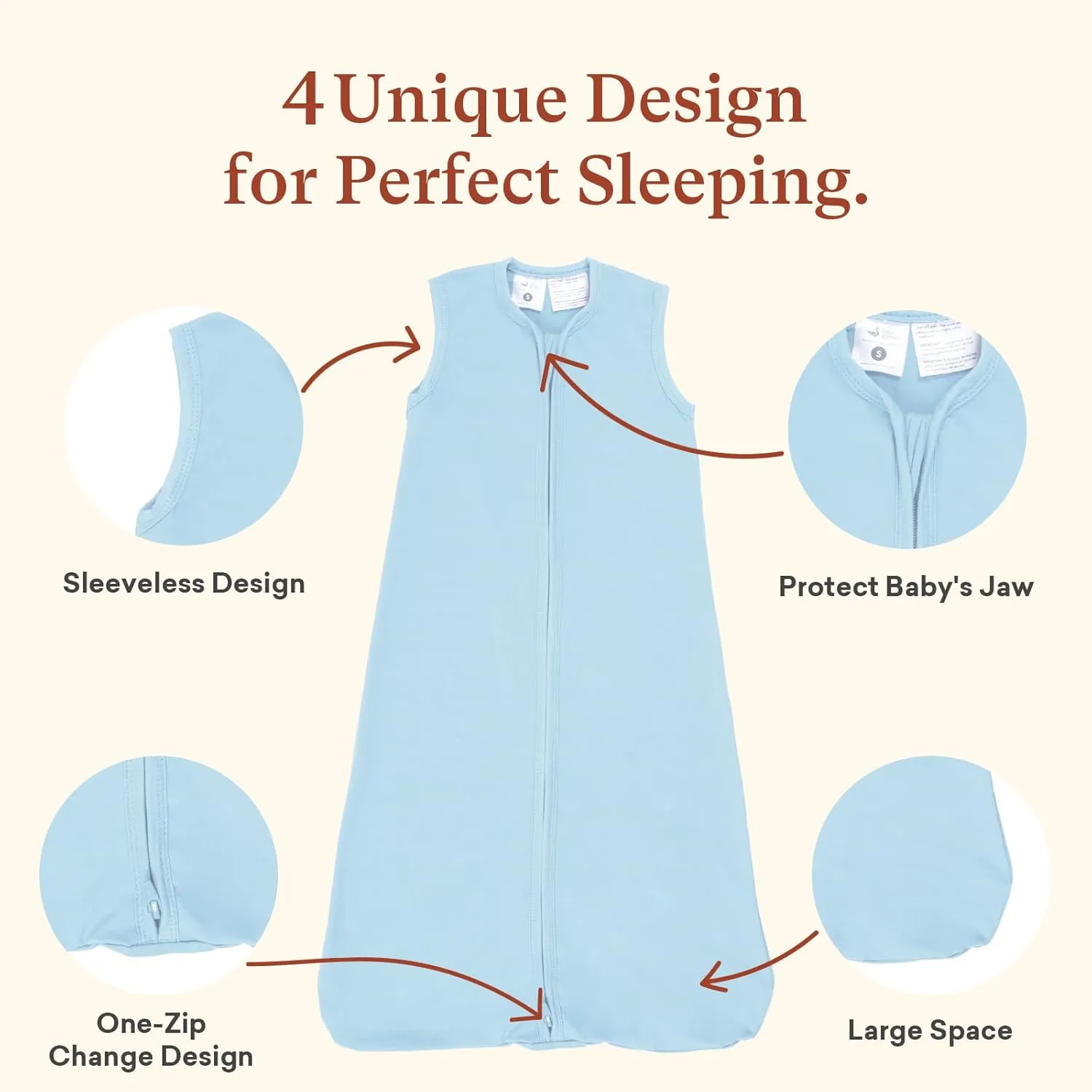 Baby Sleep Sack 0-3 Months Wearable Blanket Baby Sleeping Bag, 0.5 TOG Toddler Sleeping Sack 3 Pack