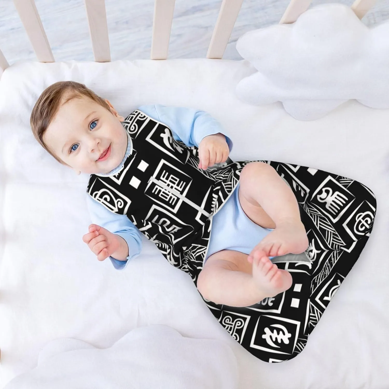 Baby Sleep Sack S-XL African Adinkra Ritual Symbols Stretchy Baby Sleeping Bag