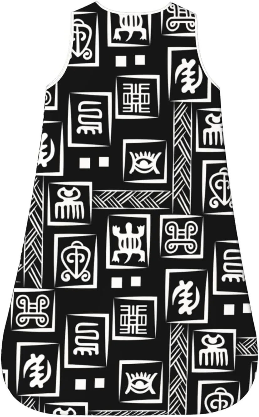 Baby Sleep Sack S-XL African Adinkra Ritual Symbols Stretchy Baby Sleeping Bag