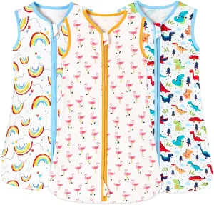 babytino Baby Sleep Sack 3 Pack for 0-24 Months Baby Wearable Blanket 100% Cotton Baby Sleeping Bag for Baby Girl Boy