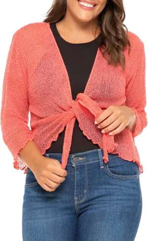 Back From Bali Womens Plus Size Shrug Bolero Sheer Cardigan Arm Cover 2X 3X 4X Lightweight
