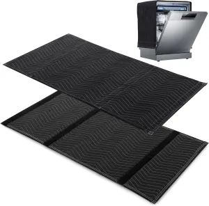 BALAPET 2 Pcs Thick Quilt Dishwasher Sound Insulation, Easy to Secure Dishwasher Insulation Blanket with Hook and Loop Fasteners, Suitable for Household Appliances(16x46IN)