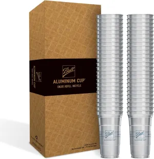 Ball Aluminum Cup Recyclable Party Cups, Ball Logo, 12 oz. Cup, 50 Cups Per Pack