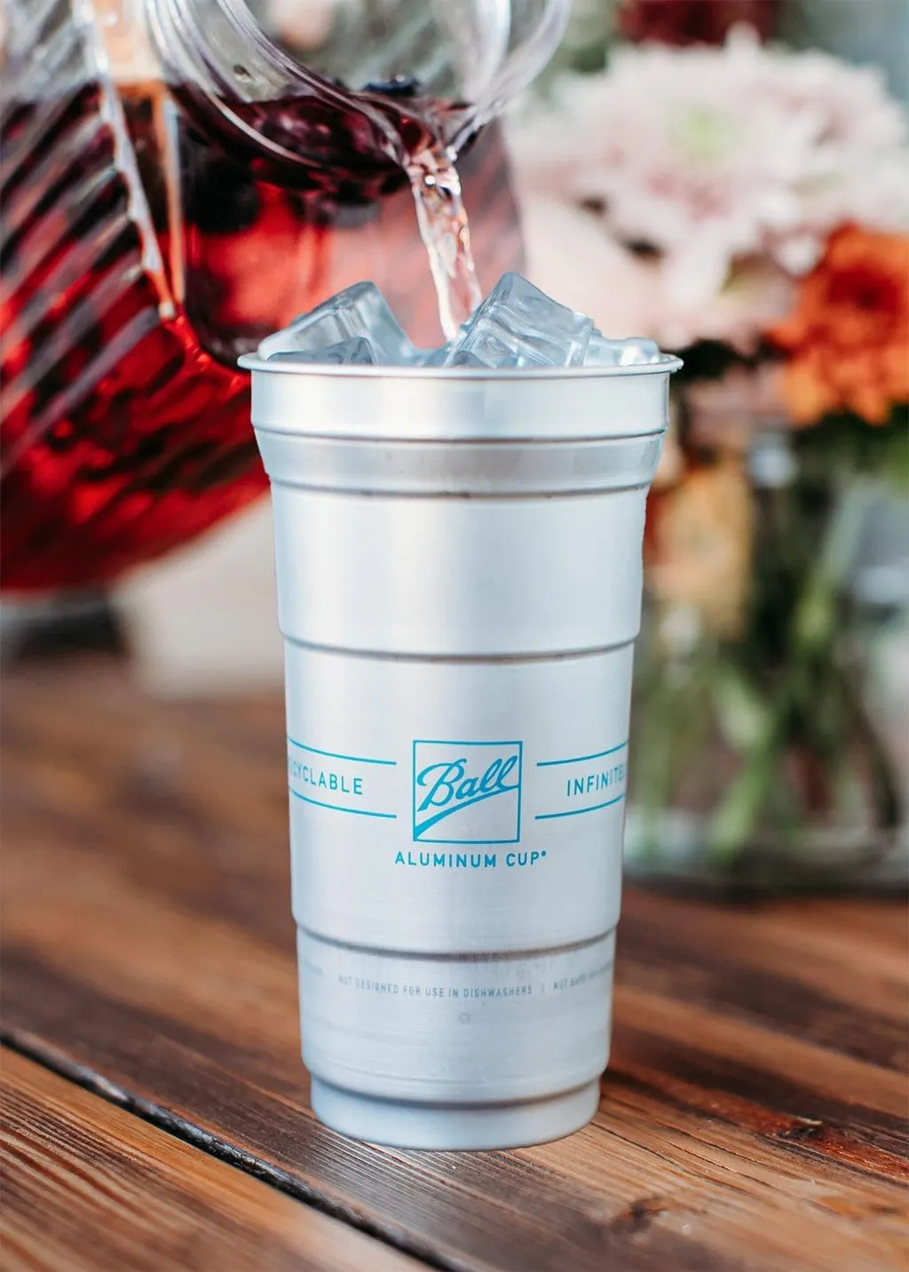 Ball Aluminum Cup Recyclable Party Cups, Ball Logo, 12 oz. Cup, 50 Cups Per Pack