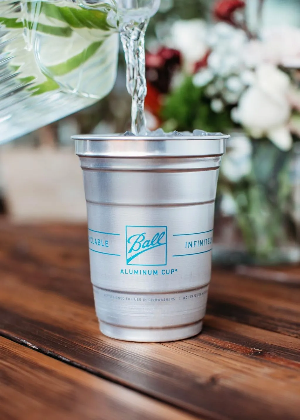 Ball Aluminum Cup Recyclable Party Cups, Ball Logo, 16 oz. Cup, 30 Cups Per Pack