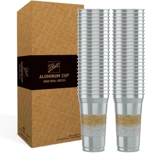 Ball Aluminum Cup Recyclable Party Cups, Celebration Cups,12oz. Cup, 50 Cups Per Pack