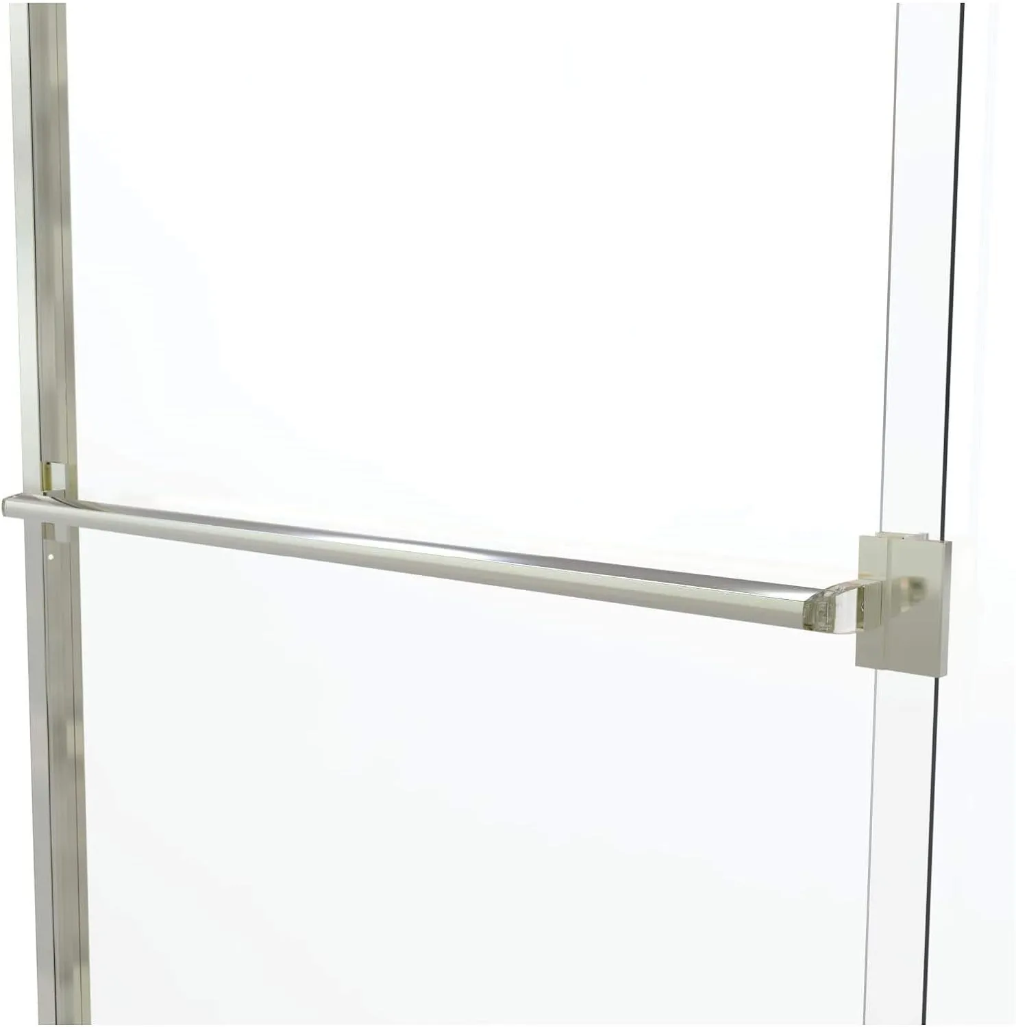 Basco Classic Semi-Frameless Sliding Shower Door, Fits 56-60 in. W x 70 in. H, 3/16 in. Obscure Tempered Glass, Brushed Nickel