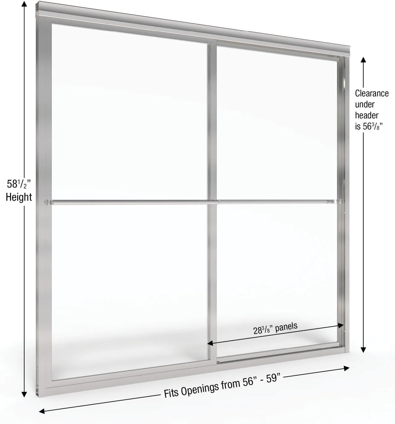Basco Shower Door DLXH05A5958XPBN Deluxe Framed tub Door, Brushed Nickel