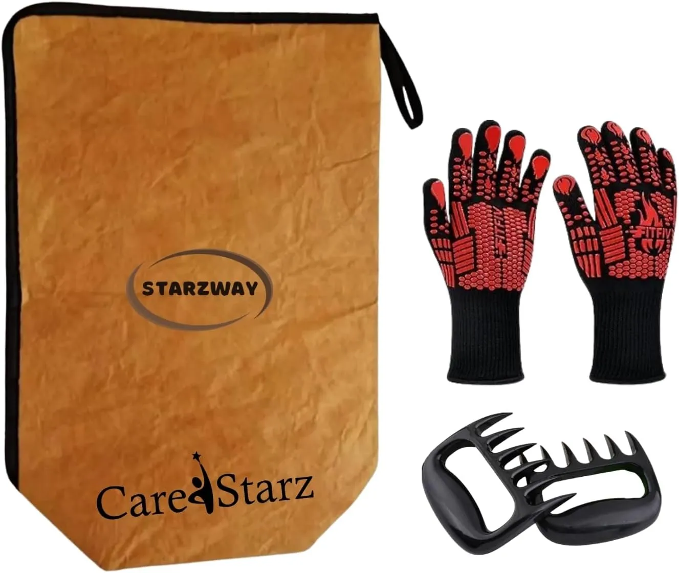 BBQ Blanket with Grill Gloves and Meat Shredder, Christmas Gifts for Men, Reusable Insulated Meat Resting Bag for Smoking and Grilling, Easy to Clean, Heat-Resistant Cooking Gloves for Outdoor BBQ.