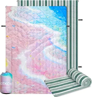 Beach Towel ，Lightweight Sand Free Compact Towels Quick Dry Absorbent for Swimming Pool Camping Beach Accessories