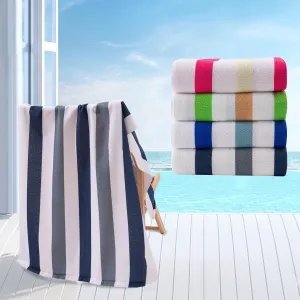 Beach Towel Set-4 Pack 30"x60" Sand Free Stripe Beach Towel for Pool,Bathroom,Soft Absorbent Quick Dry Lightweight Thin Beach Bath Towel,Camping Blanket,Travel Towel,Beach Essentials for Adults